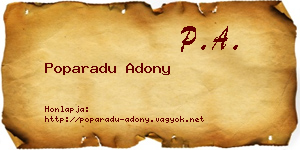 Poparadu Adony névjegykártya